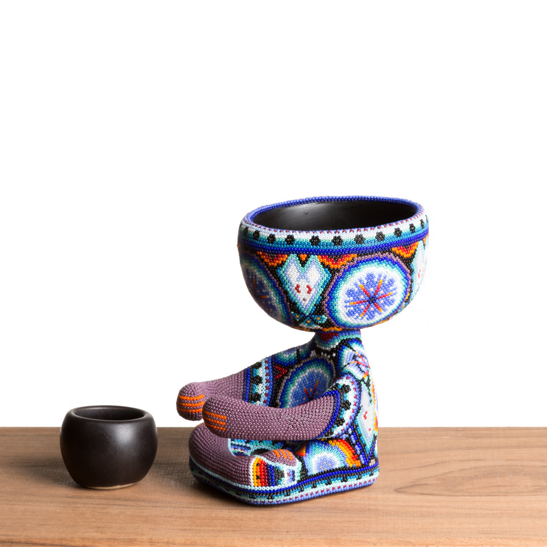 Maceta Robert Zen - Huichol Peyote Azúl
