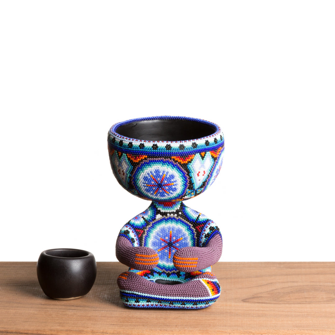 Maceta Robert Zen - Huichol Peyote Azúl
