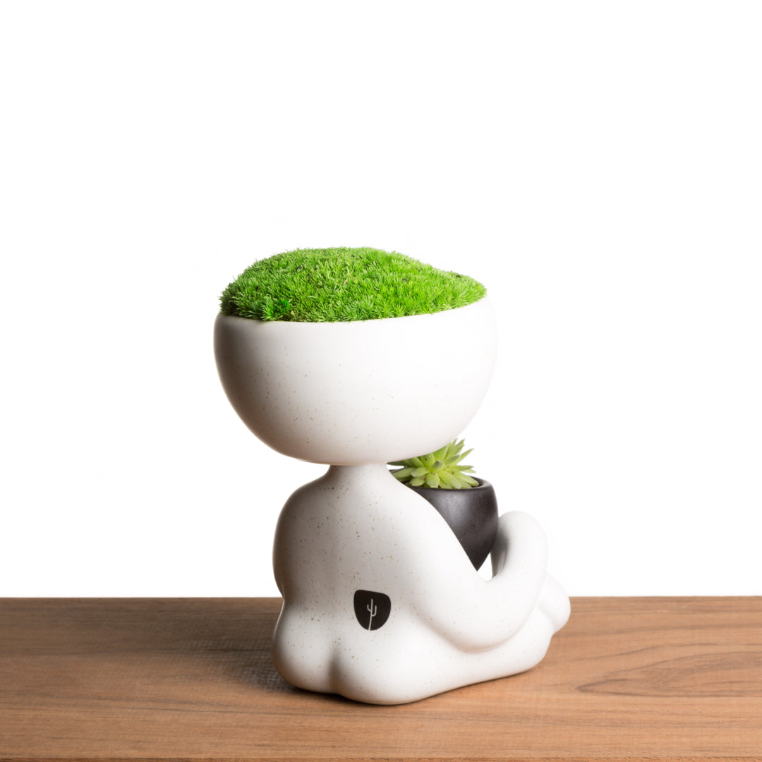 Maceta Robert Moss - Blanco Moteado