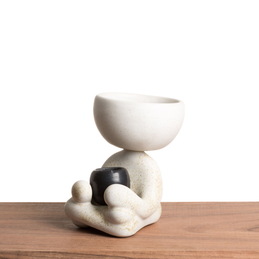 Maceta Robert Zen Jr - Blanco Moteado