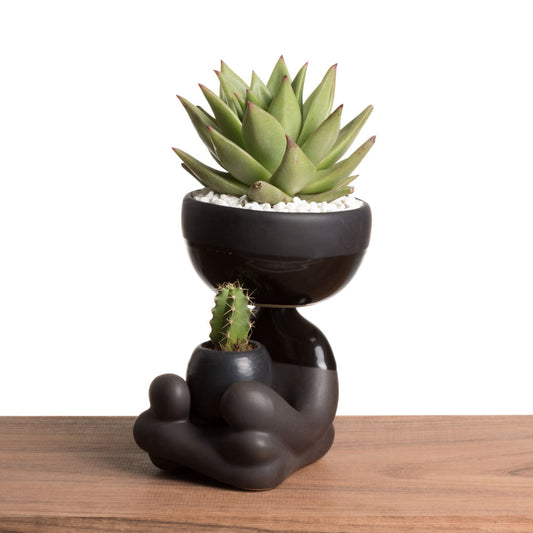 Maceta Robert Zen Jr - Negro Brillante/Mate