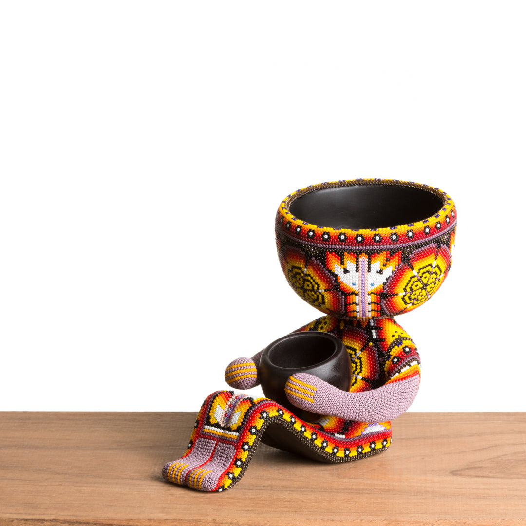 Maceta Robert Mool - Huichol Peyote Venado Rojo