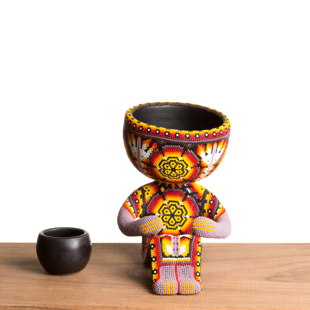 Maceta Robert Mool - Huichol Peyote Venado Rojo